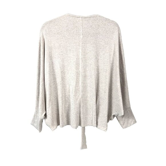 Chicos SZ 1 M 8 Cozy Front Tie dolman batwing sleeve draped Cardigan Blush Pink - Picture 8 of 12